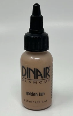 Dinair Airbrush Makeup Glamour Foundation 1.15 Oz Golden Tan NWOB Original NOS - image 1 of 2