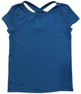 All In Motion Girls Shirt Blue Criss Cross Back Size Medium 7/8 - Picture 1 of 5