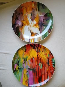 New Arte de Cafe Amaya Salazar Limited Edition 7.75” Plates Set Of 2 In Tin - Picture 1 of 18