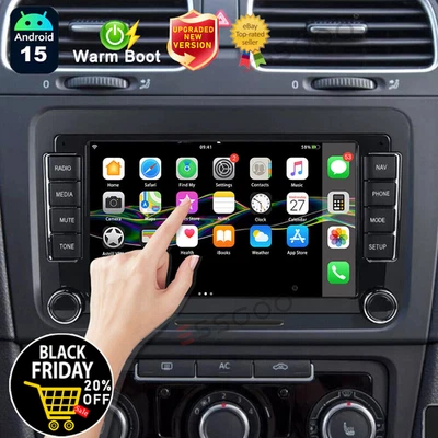 Android 15 Apple CarPlay For VW GOLF MK5 MK6 7" Car Stereo Head Unit GPS Radio - Image 1 of 4