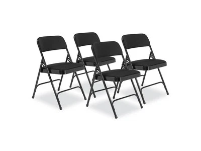 Silla Plegable Doble Bisagra Tela NPS 2210 - Soporta 500 lb - Asiento Negro Medianoche Foto 1 de 4
