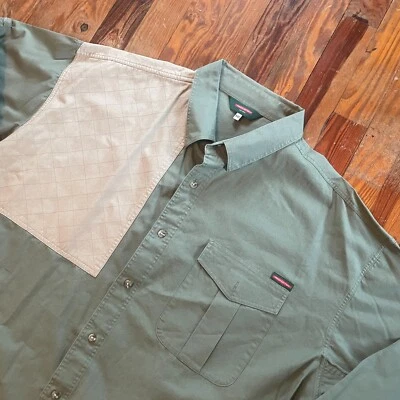 Camisa Redington Acolchada Verde Caza Para Hombre XXL 2XL Exterior Manga Larga Botón Foto 1 de 4