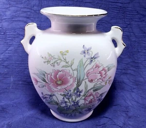 Fine China Floral Vase with Floral Accents & Gold Trim. Made In Japan - Picture 1 of 6