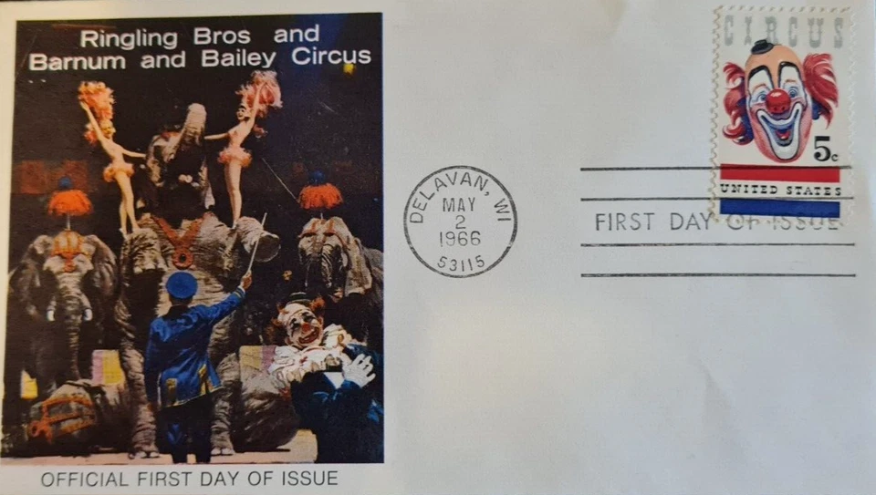 US STAMPS - 1966 - RINGLING BROTHERS - FIRST DAY COVER - Image 1 of 1