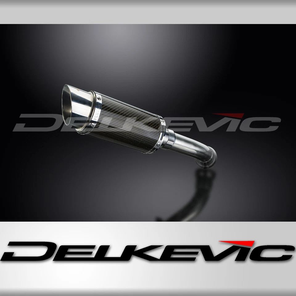 BMW K1200R 2005-2009 Delkevic Slip On 8" Round Carbon Exhaust Muffler Kit - Image 1 of 4
