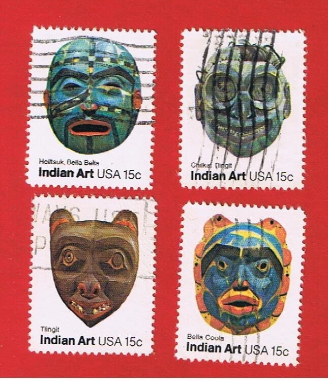 #1834-1837    VF used  Indian Art    Free S/H - Image 1 of 1