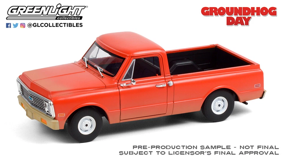 Greenlight Modello In Scala 1/24 Di Groundhog Day (1993) 1971 Chevrolet C-10 - Immagine 1 di 1