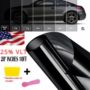Película de tinte para ventana enrollable sin cortar de 20" x 10 pies bloque UV 25 % VLT para vidrio de oficina en casa de automóvil - Imagen 1 de 18