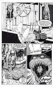 Originale Joe Vigil Gunfighters In Hell Comic Art Pg 4 numero 2 lettere incollate - Foto 1 di 11