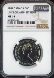1987 Canada 50 Cents 50C NGC MS68 MAC - Quality - Picture 1 of 2