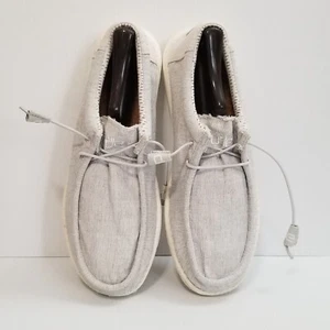 Hey Dude Men’s Wally Chambray Gray Casual Slip On Loafers Size 11 Comfort Shoes - Picture 1 of 13