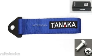 1 TANAKA UNIVERSAL BLUE RACING SPORTS TOW STRAP TOW HOOK 8000 LBS NEW - Picture 1 of 4