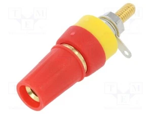 Presa Rosso 15A Placcato Oro L:42mm 4mm Banane 250VDC Ømax:13mm CL15511A Banane - Imagen 1 de 1