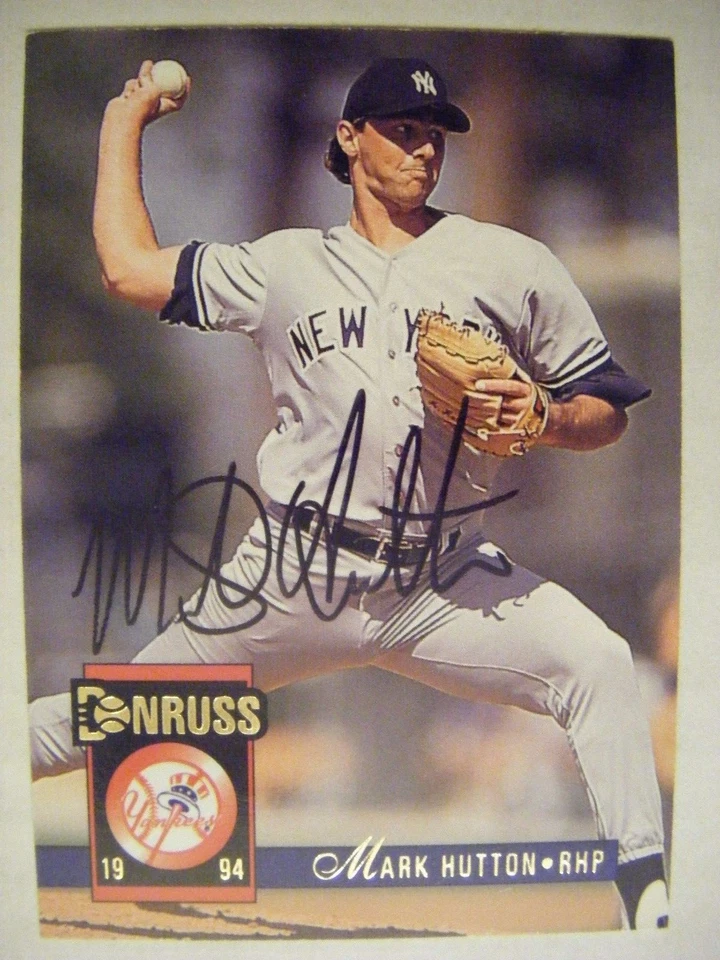 MARK HUTTON signed YANKEES 1994 Donruss baseball card AUTO Autographed REDS #87 - Image 1 of 1