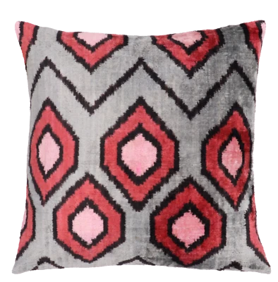 Funda de terciopelo gris hecha a mano inserción de plumas almohada 16 x 16 pulgadas (40 x 40 cm) Foto 1 de 4