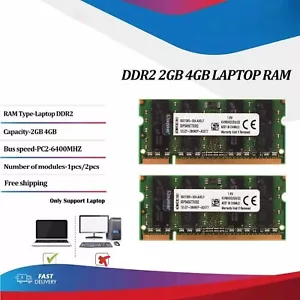 Notebook DDR2 4GB 8GB(2×4GB) PC2-6400 800 MHz Laptop SODIMM Speicher RAM 200 Lot - Picture 1 of 11