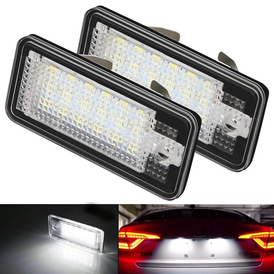 [BRANCO BRILHANTE] Para A3 Audi A4 A5 A6 A8 RS4 Q7 LED Placa de Licença Lâmpada de Etiqueta - Imagem 1 de 4