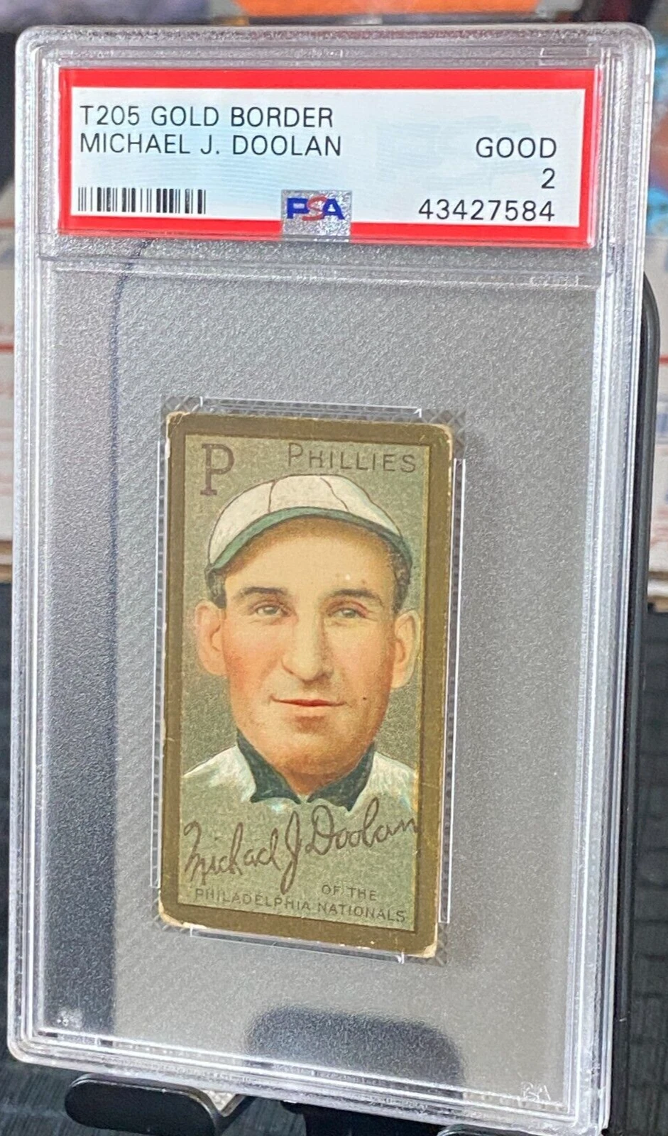 1911 T205 Gold Border Baseball Michael J. Doolan PSA 2.0