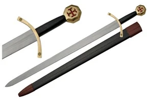 Medieval Knights Of Templar Sword 37" Stainless Steel Blade - Picture 1 of 3