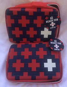 Lot Of 2 - Brand New Band-Aid First Aid Bag - Red, Blue & White - See All Pics