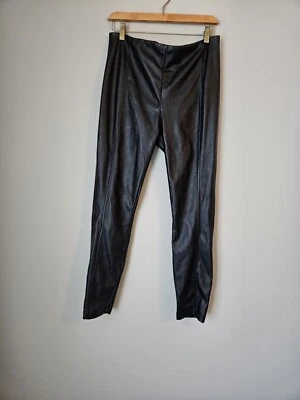 Nicole Miller Women's Stretch Faux Leather Pants, Size Medium, Black  - Изображение 1 из 4