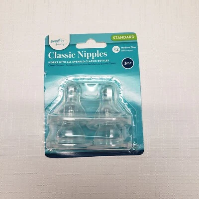 Evenflo Baby 4-Pack Standard Classic Nipples Medium Flow Clear 3 Months +  - Image 1 of 2