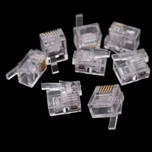 50PCS RJ12 6P6C Cable Plug Left Buckle Crystal Connector For Vex Robotics - Picture 1 of 1
