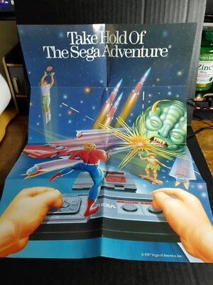 Sega Master System Poster Art 1987 Great Shape 16.75" x 11.5" Ad for Software - Image 1 of 2