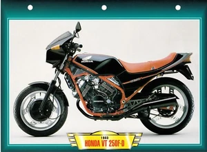 CARTE FICHE MOTO .  HONDA  VT  250F-D. 1983 .  NEUVE - Picture 1 of 1