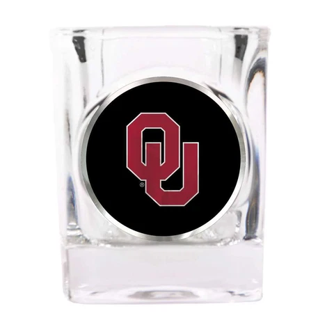 Oklahoma Sooners Shot Glass - Metal Logo Cover