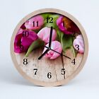 Tulup wooden clock 30fi cm wall clock kitchen clock - tulips Flowers