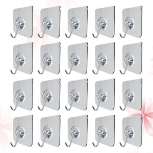 20 Pcs Wall Mounting Hooks Waterproof Reusable Hooks Adhesive Hooks Heavy Duty - Picture 1 of 12
