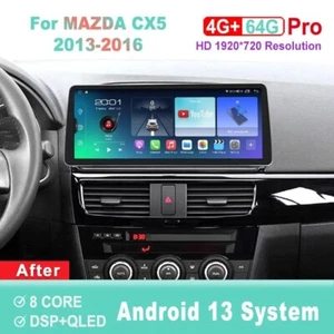 12.3 inch Screen Android Car Radio For MAZDA CX5 2013-2016 GPS CarPlay Head Unit - Picture 1 of 8