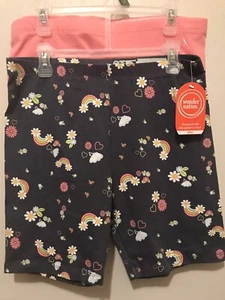 Bike Shorts 1 Gray Rainbows 1 Solid Peach SZ XL NWT-Wonder Nation Girl's - Picture 1 of 4