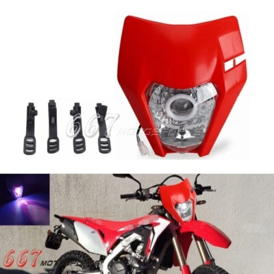 E8 Dirt Bike LED Headlight for Honda CR125 CR250 CRF230 CRF250 CRF450 150 CRF125 - Image 1 of 4