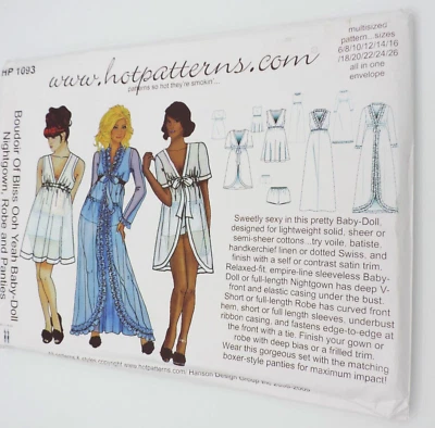 HotPatterns HP-1093 Boudoir/Baby-Doll/Nightgown/Lingerie/Robe/Panty Uncut Sealed - Image 1 of 4
