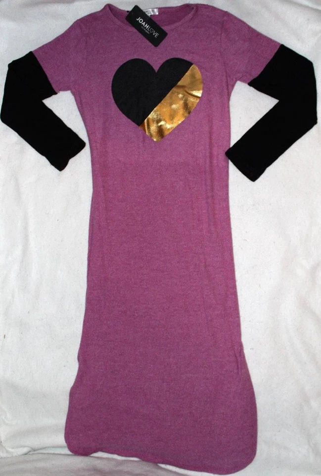 NWT Joah Love Magneta Ursula Heart Jersey Maxi Dress 12 14 Yrs - Image 1 of 1