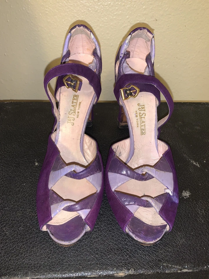 Tacones morados años 20’s 1930’s Foto 1 de 4