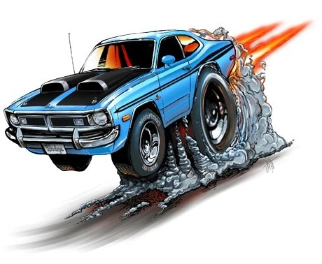 1971 DEMON MUSCLE CAR CARTOON T-SHIRT #9256 automotive art - Image 1 of 1