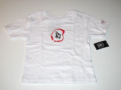 Camiseta manga curta Volcom infantil masculina 2T branca logotipo publicado 100% algodão - Imagem 1 de 3