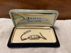 Vintage Antique Bulova Fifth Ave 10 Kt RG Ladies Gold Tone Watch W/Diamonds - Picture 1 of 21