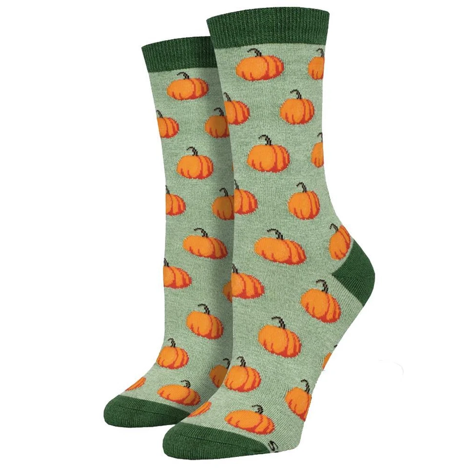 Calcetines de bambú Socksmith para mujer parche de calabaza Halloween o Acción de Gracias Foto 1 de 1