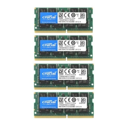 New Crucial 32GB (4X 8GB ) DDR4 2133MHz PC4-17000 SODIMM Memory Ram CT8G4SFD8213 - Image 1 of 4