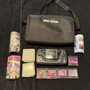 Sega Game Gear Console Bundle TESTED WORKING GAMES CASE - Picture 1 of 14
