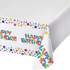 Creative Party PC335537 Foil Rainbow Birthday Plastic Table Cover-1 Pc Rainbow F - Picture 1 of 1