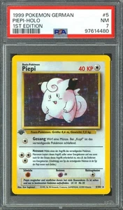 Pokemon Base Set 1st Edition GERMAN Clefairy Piepi 5/102 PSA 7 - Picture 1 of 1