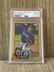 Actualización cromada Topps 2023 #USC131 Bryce Miller Gold Refractor Rookie/50 PSA 10 - Imagen 1 de 2