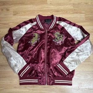Satinjacke Damen groß Rotfuchs Tiger & Drache bestickt - Bild 1 von 9