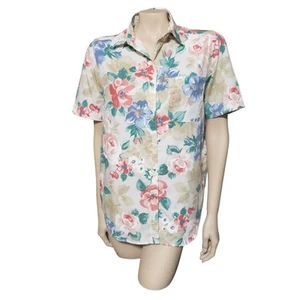 Alfred Dunner Vintage 80er 90er mehrfarbig Blumenmuster Knopfleiste Bluse Top Damengröße 10 - Bild 1 von 6