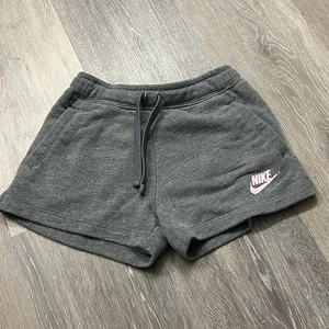 Nike Girl’s Gray Athletic Shorts Size 6 – Cotton Blend, Pockets & Drawstring - Picture 1 of 7